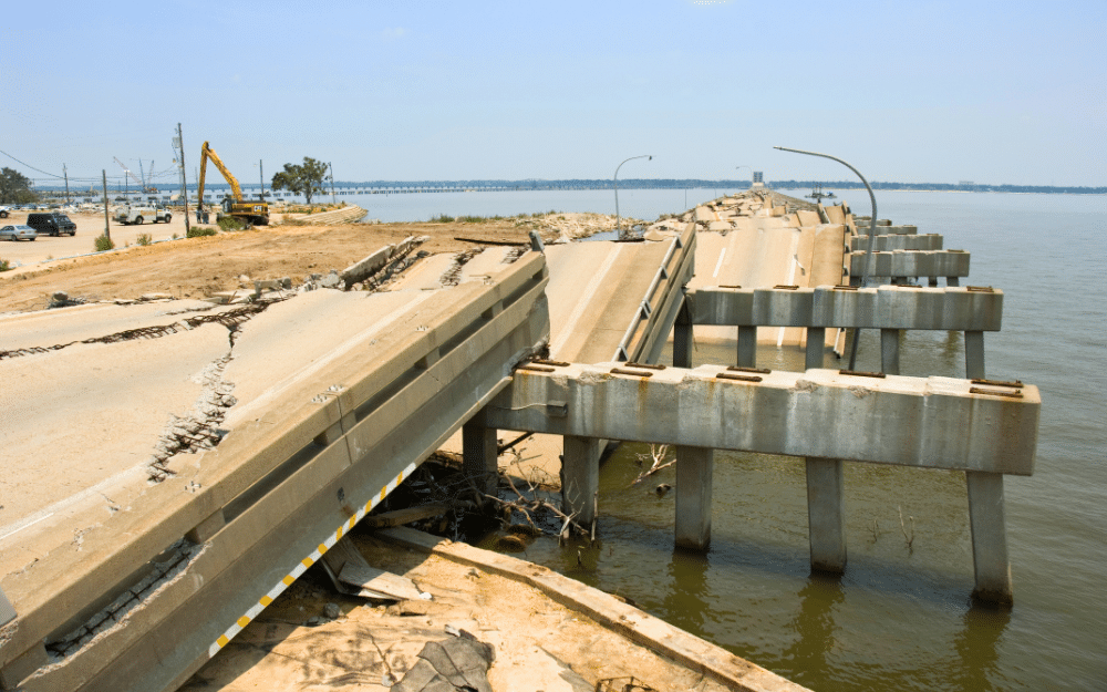 Biloxi Mississippi bridge damaged by Hurricane Katrina