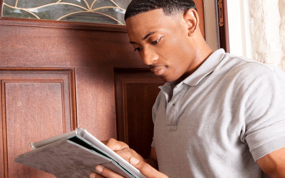 Man reviewing documents